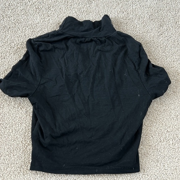 Black Turtleneck Crop Top with Slits | Black Turtleneck | Black Crop Top - Picture 6 of 6